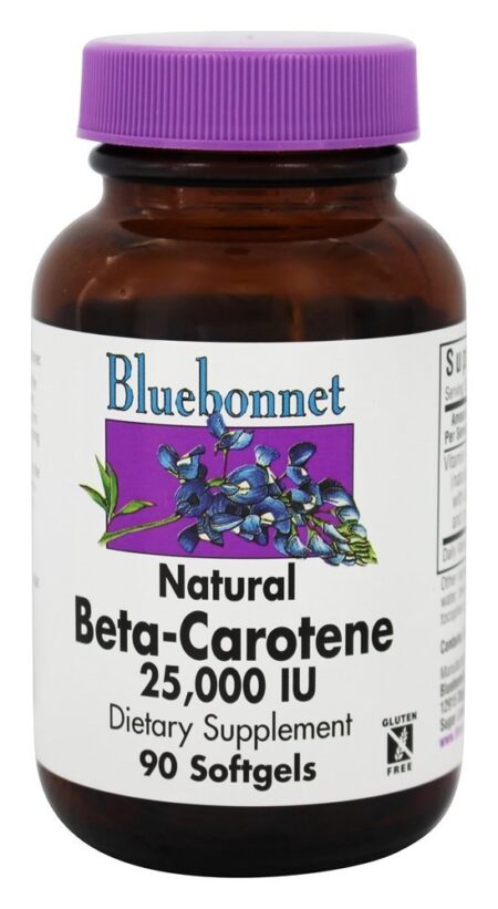 Beta-Caroteno Natural 25000 UI - 90 Softgels Bluebonnet Nutrition