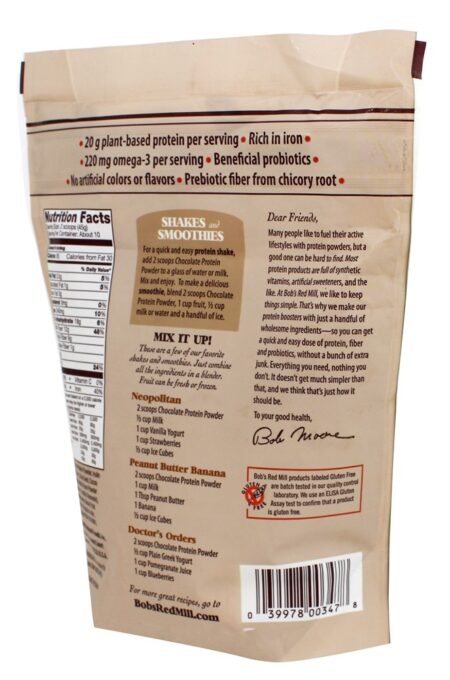 Reforço Nutricional de Proteína em Pó com Chia & Probiotics Chocolate - 16 oz. Bob's Red Mill - Image 4