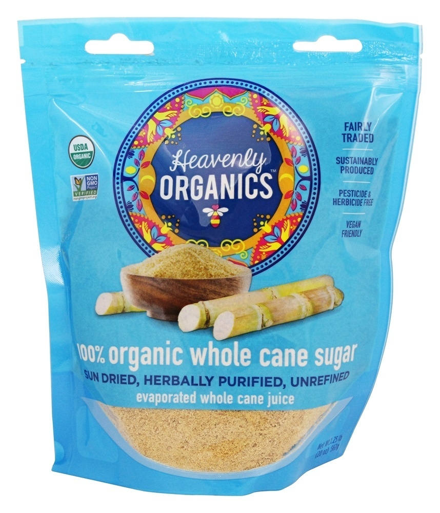 100 % de açúcar de cana inteiro orgânico - 1.25 lbs. Heavenly Organics