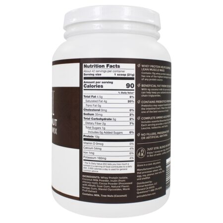 Primal Fuel Whey Protein Bebida Mix Chocolate Coco - 1.94 lbs. Primal Kitchen - Image 2