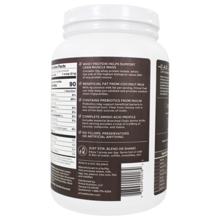 Primal Fuel Whey Protein Bebida Mix Chocolate Coco - 1.94 lbs. Primal Kitchen - Image 3