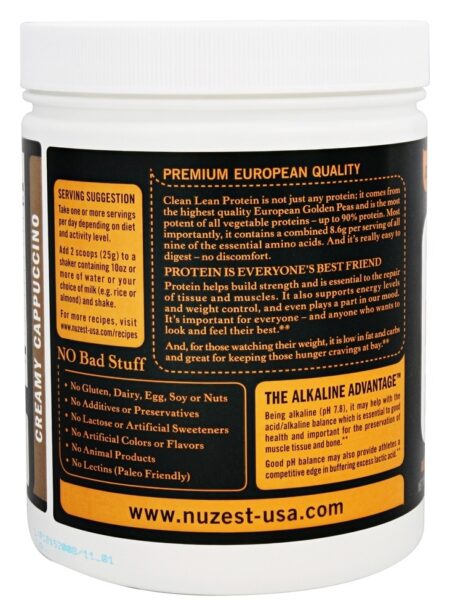 Cappuccino cremoso de proteína magra limpa - 17.6 oz. Nuzest - Image 3