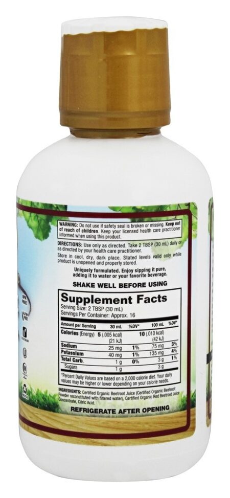 Suco de beterraba orgânica certificada - 16 fl. oz. Dynamic Health - Image 2