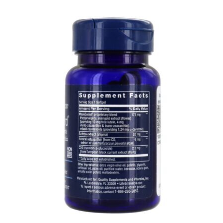 Suporte Ocular MacuGuard com Astaxantina - 60 Softgels Life Extension - Imagem 2