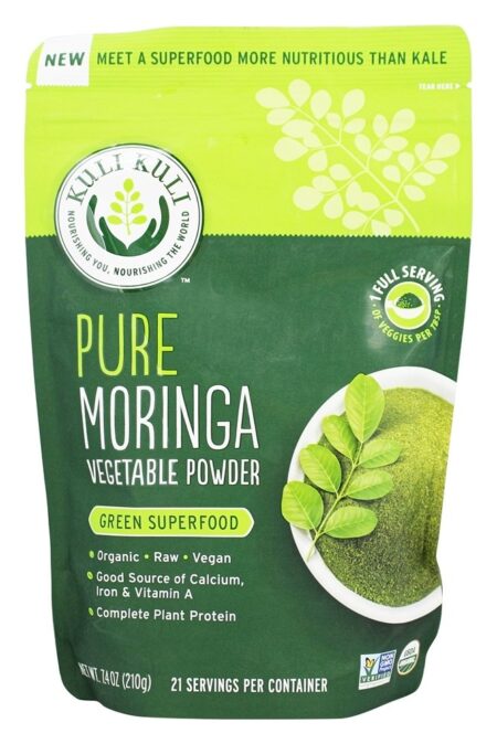 Pure Moringa Vegetal em Pó - 7.4 oz. Kuli Kuli