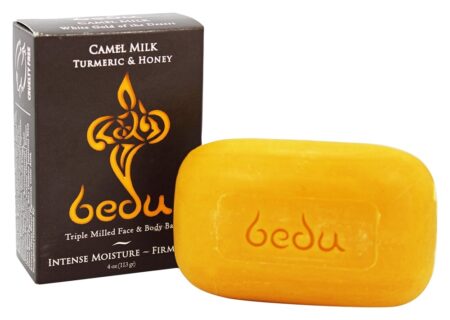 Bedu Camelo Leite Triplo Moído Face & Corpo Bar Sabão Curcuma & Mel - 4 oz. One With Nature