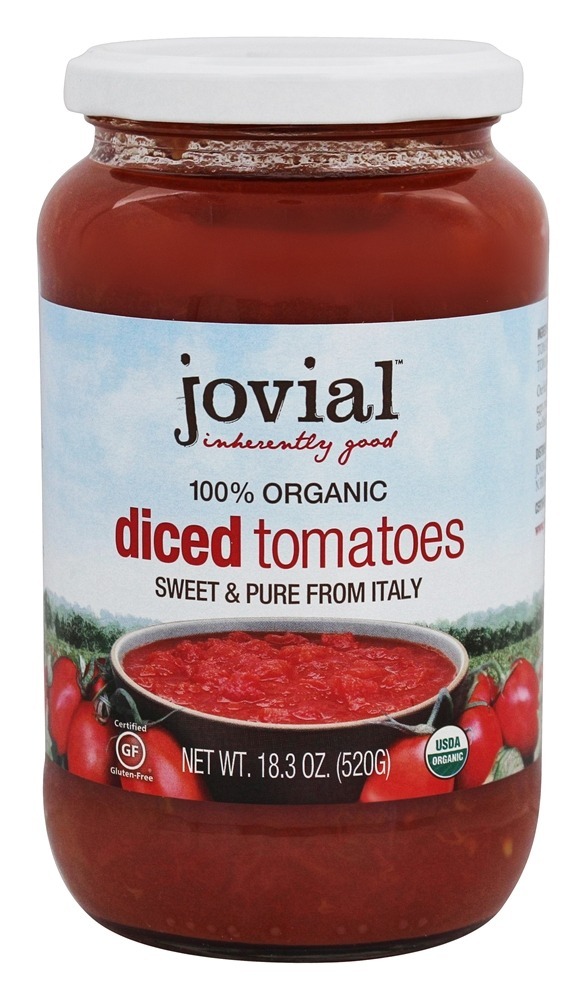 Tomates em cubos orgânicos - 18.3 oz. Jovial Foods