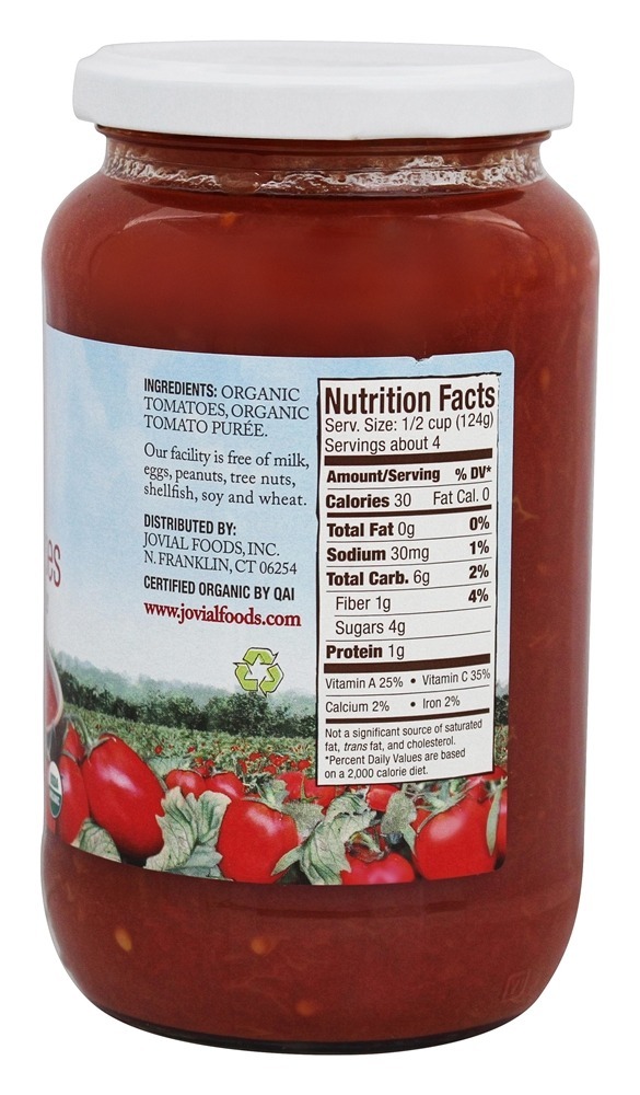 Tomates em cubos orgânicos - 18.3 oz. Jovial Foods - Imagem 2