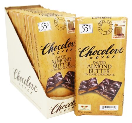 Barras De Chocolate Escuro Manteiga De Amêndoa Salgada - 10 Barras Chocolove