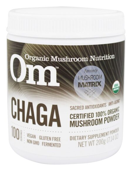 Cogumelo Orgânico Chaga Pó - 7.14 oz. Matriz de Cogumelo Anteriormente Om