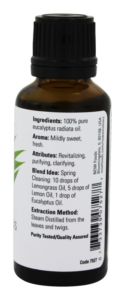 100 % Pure Óleo Essencial de Eucalipto Radiata - 1 fl. oz. NOW Foods - Imagem 2