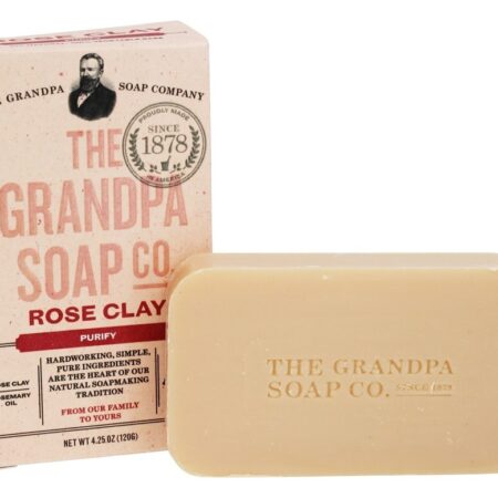 Sabonete em barra para rosto e corpo Rose Clay – 4.25 oz. The Grandpa Soap Co. — foto 1