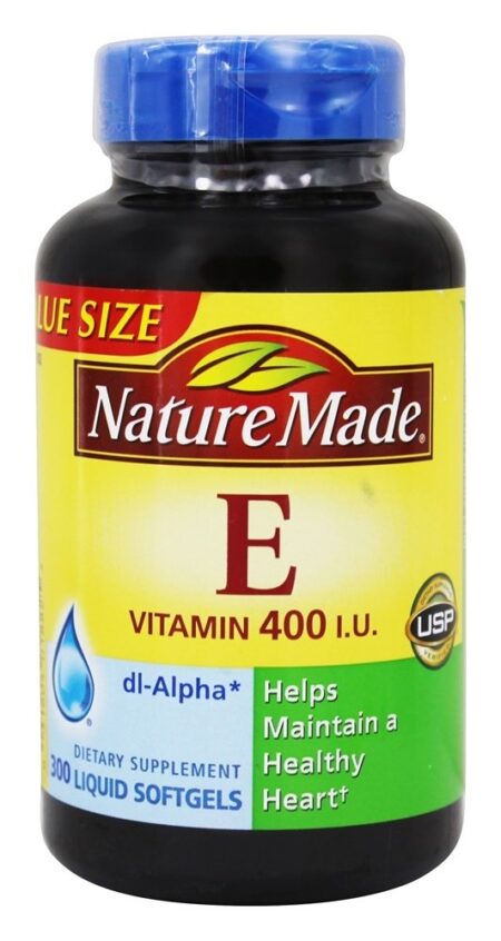 Vitamina E dl-Alpha 400 UI - 300 Softgels líquidos Nature Made