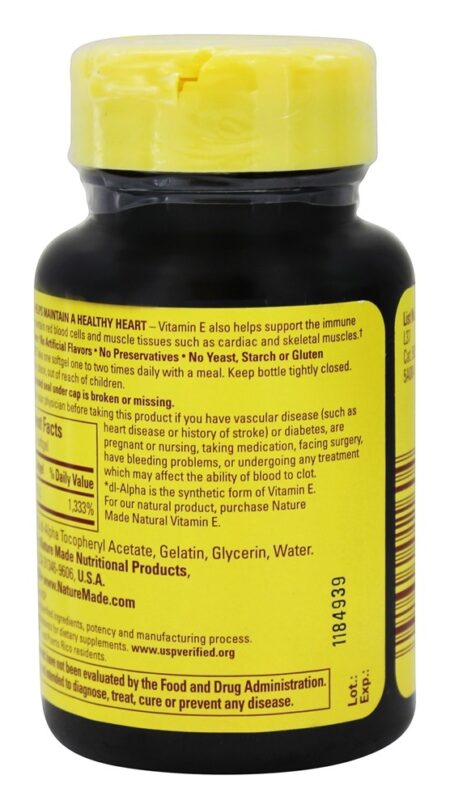 Vitamina E dl-Alpha 400 UI - 100 Softgels líquidos Nature Made - Image 3