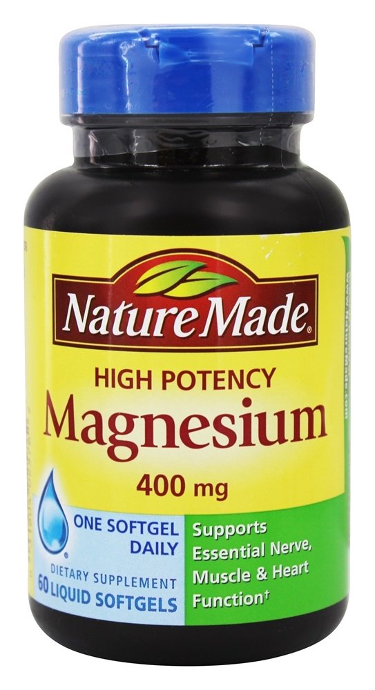 Magnésio de Alta Potência 400 mg. - 60 Softgels líquidos Nature Made