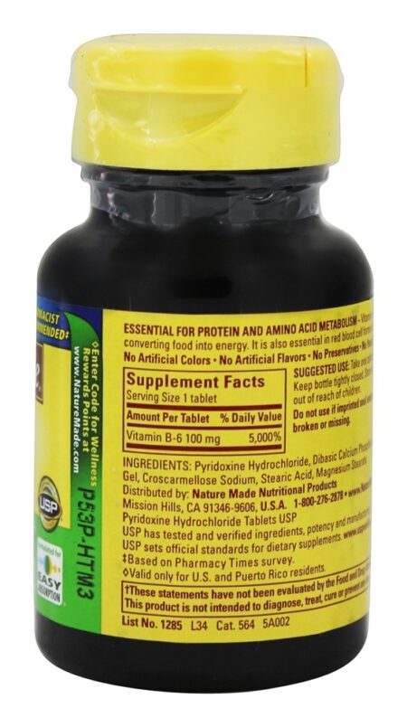 Vitamina B6 100 mg. - 100 Tablets Nature Made - Image 2