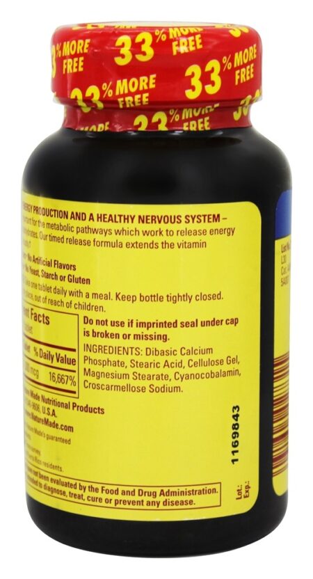 Vitamina B12 Liberação Programada 1000 mcg. - 160 Tablets Nature Made - Image 3