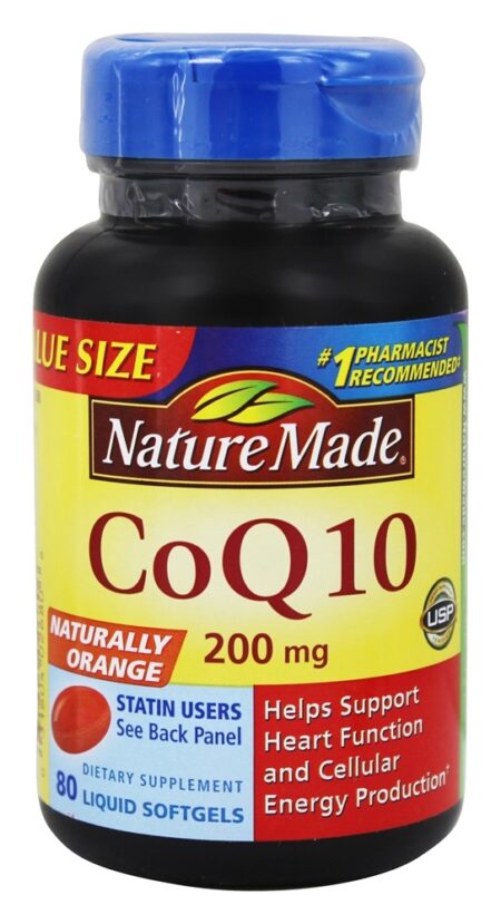 CoQ10 Naturalmente Laranja 200 mg. - 80 Softgels líquidos Nature Made