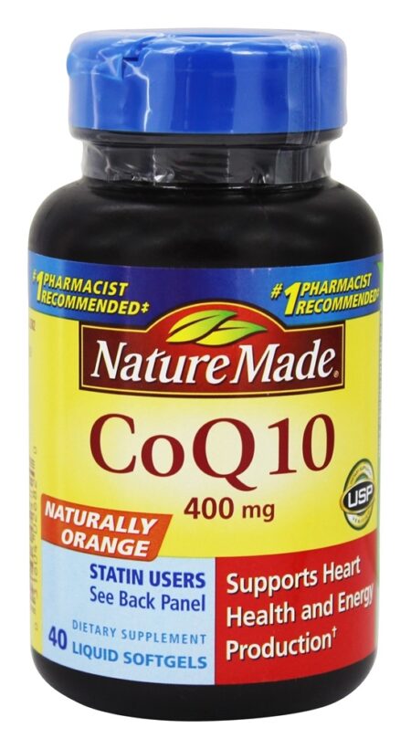 CoQ10 Naturalmente Laranja 400 mg. - 40 Softgels líquidos Nature Made