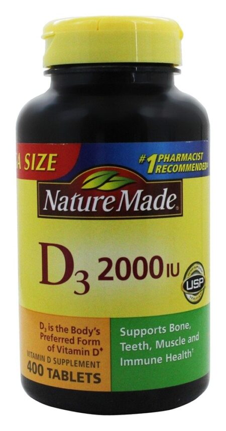 Vitamina D3 2000 UI - 400 Tablets Nature Made