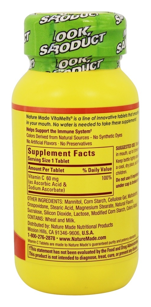 VitaMelts Vitamina C Laranja Suculenta - 100 Tablets de dissolução rápida Nature Made - Imagem 2