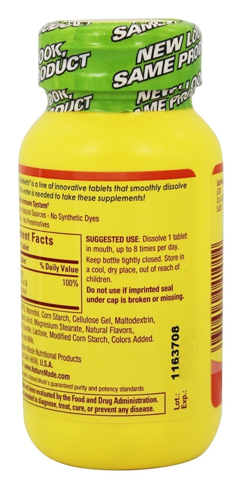 VitaMelts Vitamina C Laranja Suculenta - 100 Tablets de dissolução rápida Nature Made - Imagem 3