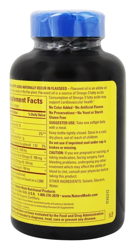 Óleo de Linhaça Um Por Dia 1400 mg. - 100 Softgels líquidos Nature Made - Image 3