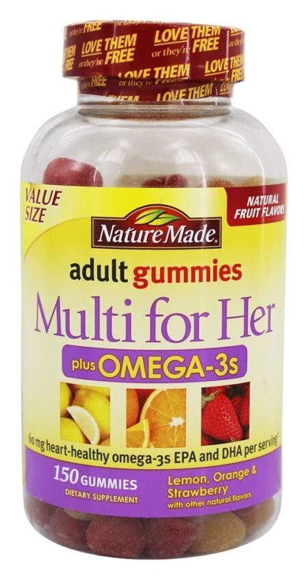 Multi para Ela Com Omega-3s Sabor Limão, Laranja e Morango - 150 Gummies Nature Made