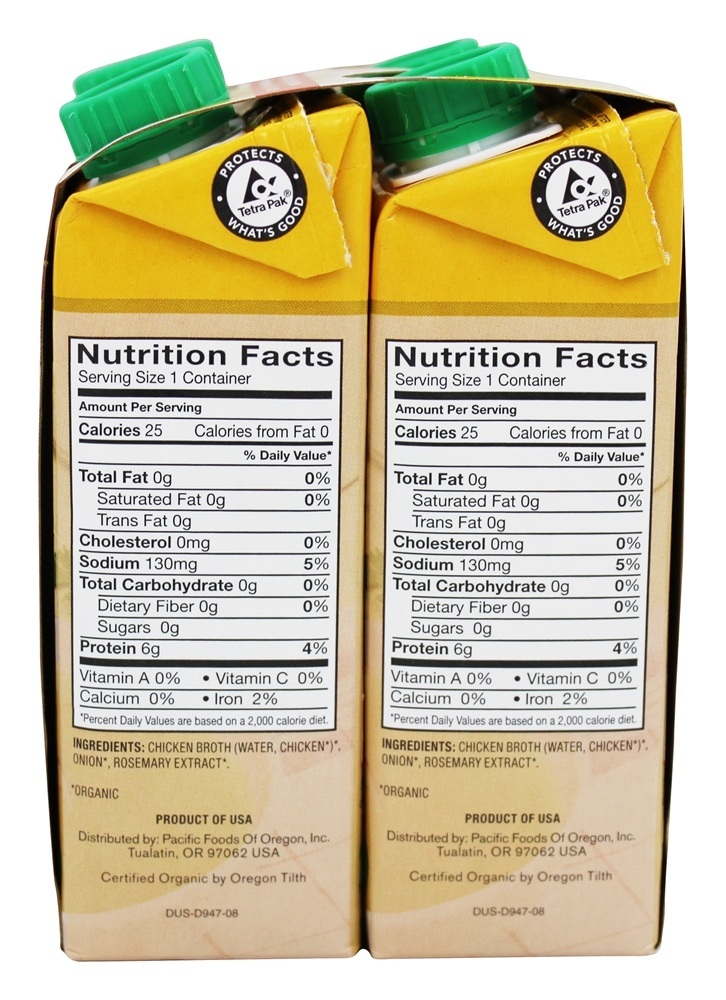 Orgânico Livre Alcance Frango Caldo Baixo Sódio 8 fl. oz. - 4 Pacote (s) Pacific Foods - Imagem 2