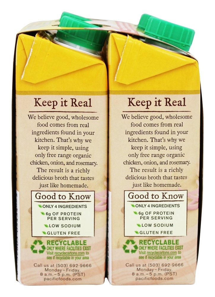 Orgânico Livre Alcance Frango Caldo Baixo Sódio 8 fl. oz. - 4 Pacote (s) Pacific Foods - Imagem 4