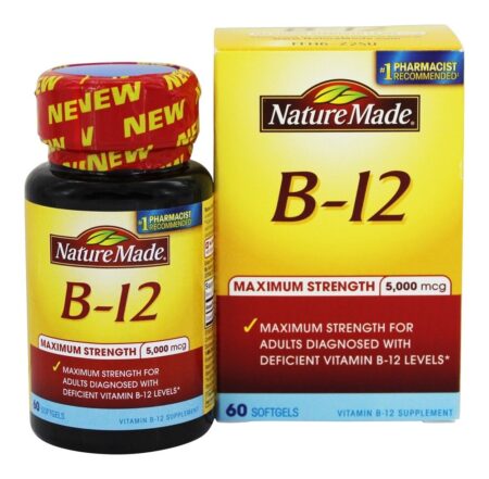 Vitamina B12 Potência Máxima 5000 mcg. - 60 Softgels Nature Made