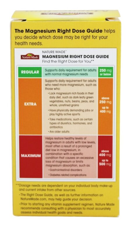 Magnésio de Força Máxima 500 mg. - 60 Softgels Nature Made - Image 3