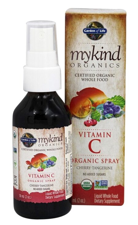 mykin Orgânicos Vitamina C Spray Cereja-Tangerina - 2 fl. oz. Garden of Life