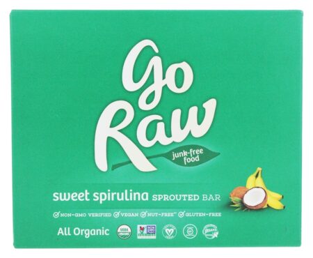 Barras Sprouted Orgânicas Spirulina Doce De Caixa - 10 Barras Go Raw - Image 3