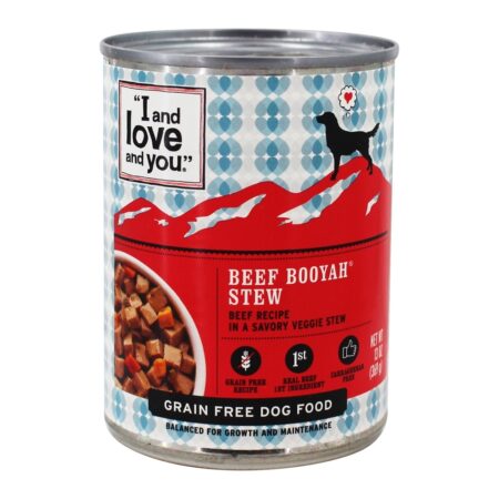 Alimento de cão livre da grão Guisado de Booyah da carne - 13 oz. I And Love And You