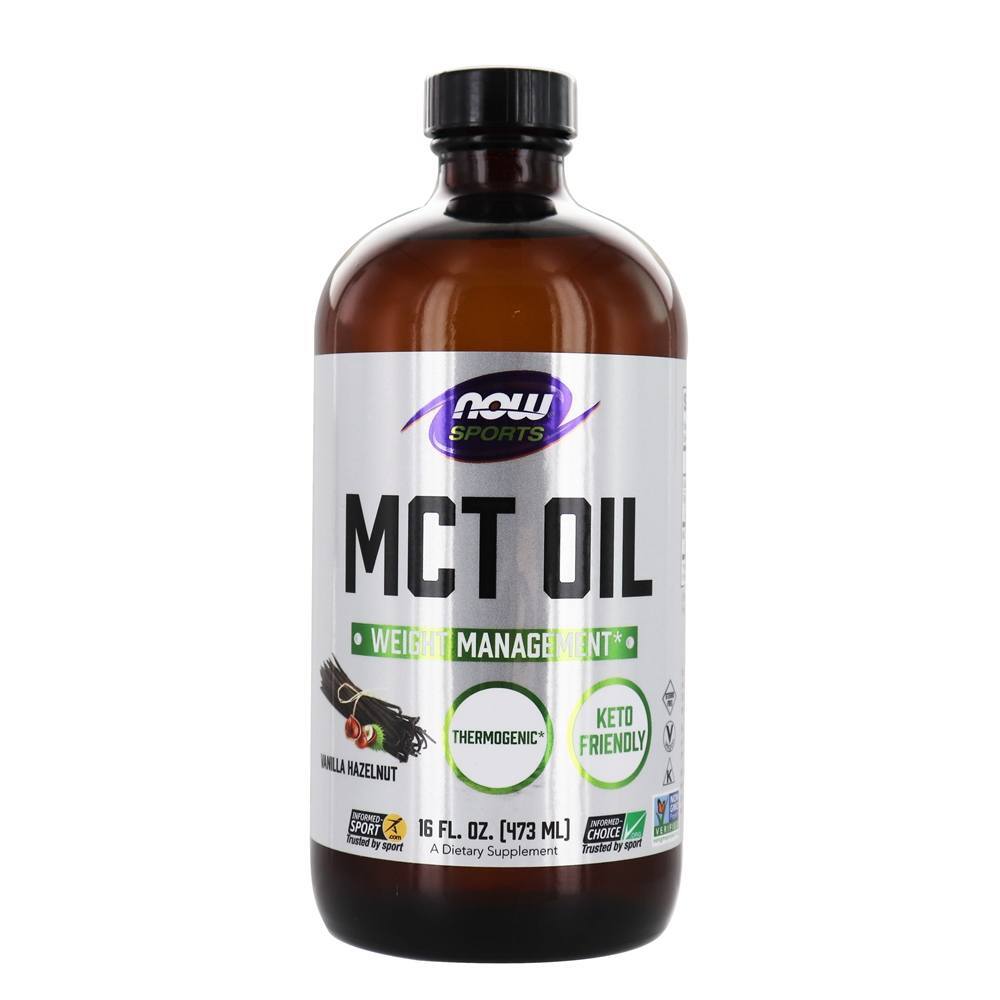 NOW Sports MCT Óleo Baunilha Avelã - 16 fl. oz. NOW Foods