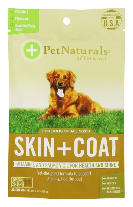 Pele + Casaco para Cães de Todos os Tamanhos - 30 Mastigação (s) Pet Naturals of Vermont