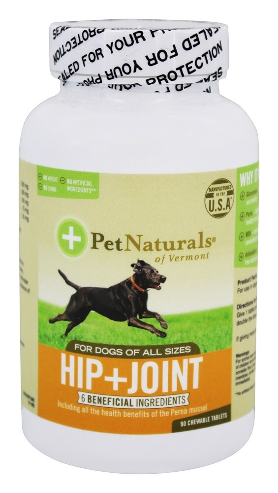 Quadril + Articulação para Cães de Todos os Tamanhos - 90 comprimidos mastigáveis Pet Naturals of Vermont