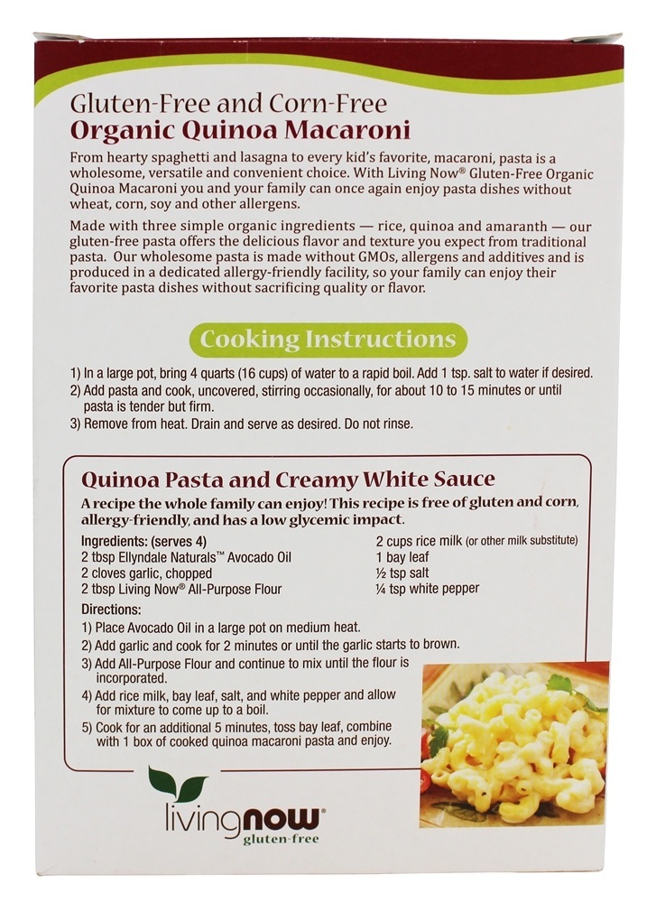 Macarrão De Quinoa Orgânico - 8 oz. NOW Foods - Imagem 3