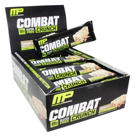 Canela de Crunch de Combate Sem Glúten Caixa Cinnamon Twist - 12 Barras Muscle Pharm