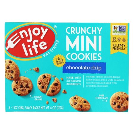 Mini biscoitos de chocolate crocantes e sem alergia sem glúten - 6 Pacote (s) Enjoy Life Foods