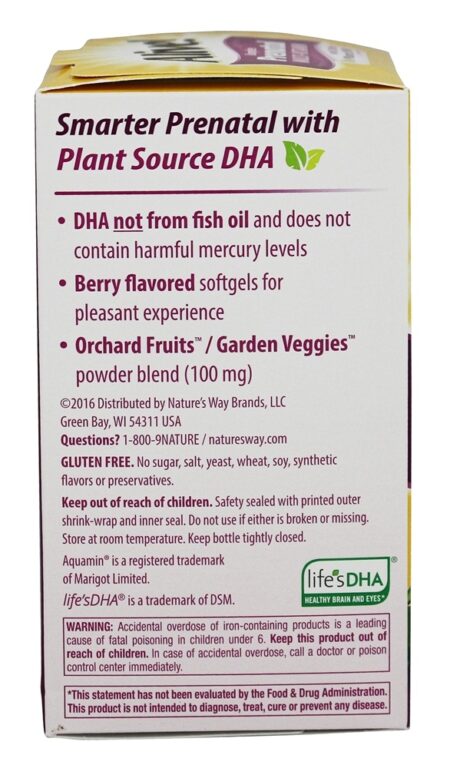 Alive! Multivitamínico Pré-Natal Completo Sabor de Frutas - 60 Cápsulas Vegetarianas Nature's Way - Image 4