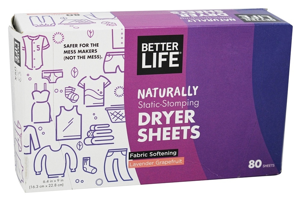 Naturalmente Estático Pisando Tecido Amolecimento Secador Sheets Lavanda Toranja - 80 Planilha (s) Better Life