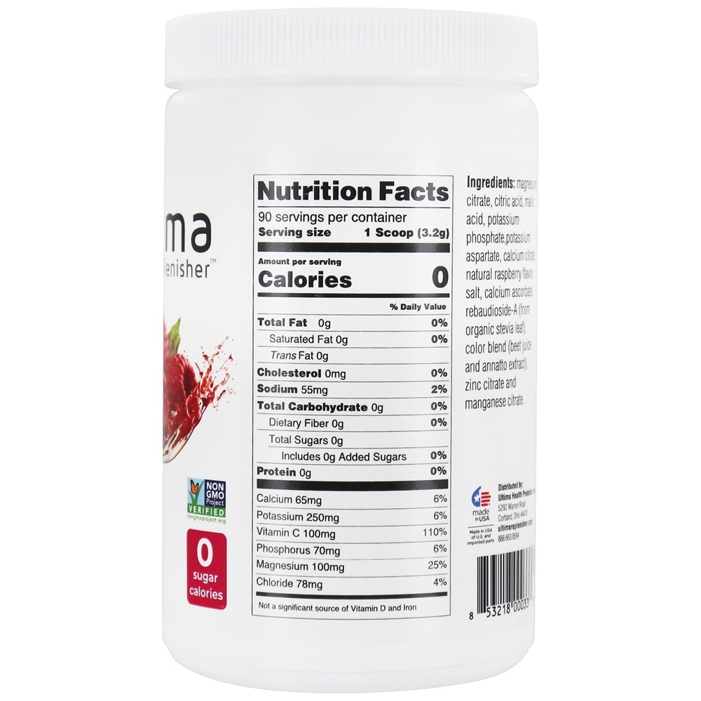 Ultima Repositor Eletrólito Pó 90 Porções Framboesa - 10.2 oz. Ultima Health Products - Imagem 2