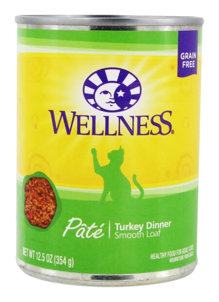 Grão Livre Alisar Pão Cabeça Gato Comida Peru Jantar - 12.5 oz. Wellness Pet