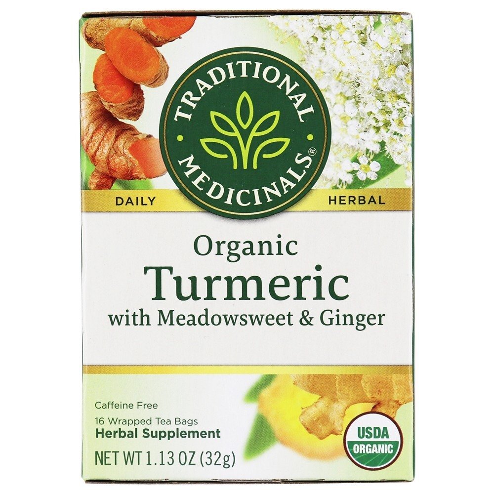 Chá de Cúrcuma Orgânico com Meadowsweet e Gengibre - 16 Saquinhos de Chá Traditional Medicinals