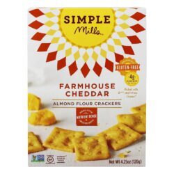 Naturalmente Glúten Livre Amêndoa Farinha Biscoitos Casa da fazenda Queijo Cheddar - 4.25 oz. Simple Mills