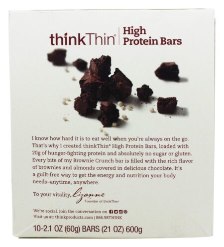 thinkthin Proteína Barras Caixa Bolo de chocolate Crise - 10 Barras Think Products - Image 3