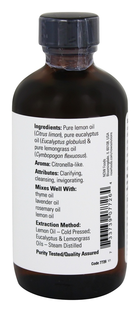 Mistura de óleo essencial Limão e eucalipto - 4 fl. oz. NOW Foods - Imagem 2