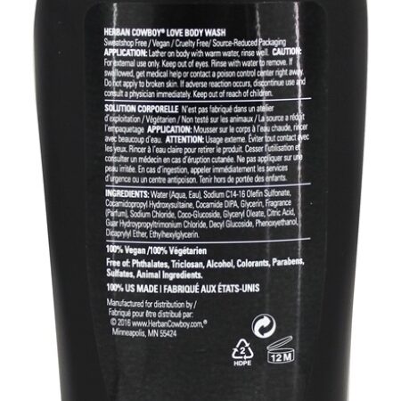 Hidratante Corporal Lavagem Amor - 18 fl. oz. Herban Cowboy - Imagem 2